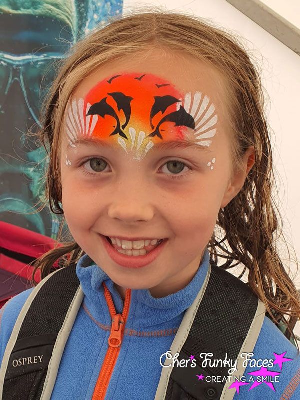 dolphin face paint face paint chers funky faces big blue splash judy funky punky