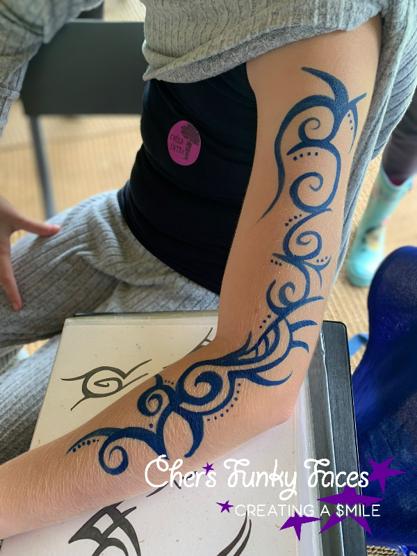 celtic design face paint by andrea funky punky chers funky faces