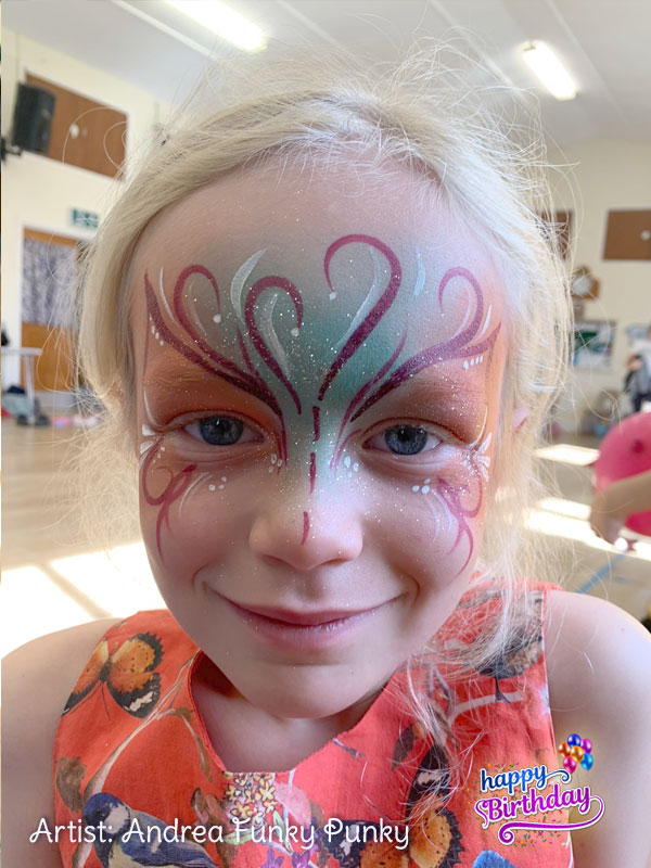 Butterfly face paint by andrea funky punky chers funky faces