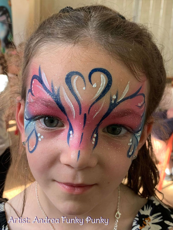 Pink princess with blue detail by Andrea Funky Punky Chers Funky Faces