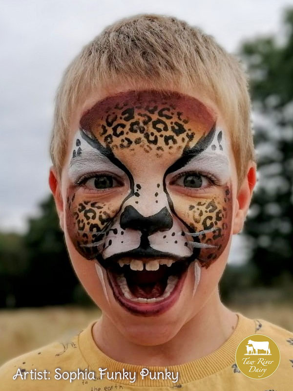 Cheetah by Sophia Funky Punky at Taw River Dairy Open Day Cher's Funky Faces