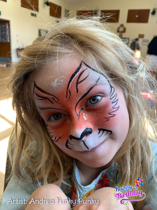 Cat face paint by andrea funky punky chers funky faces