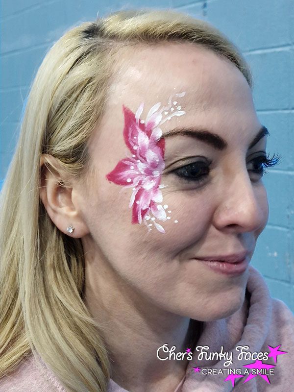 Pink floral eye design by Helen Funky Punky Chers Funky Faces
