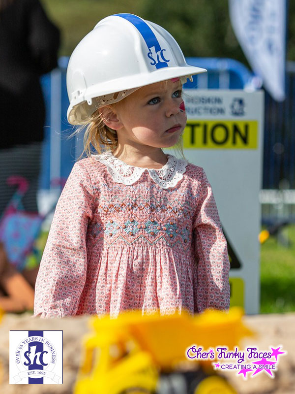 Steve hoskin construction supervisor overlooking her sand pit construction site at steve hoskin construction family fun day