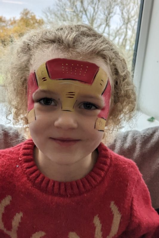 Iron-Man, Girl, Facepaint