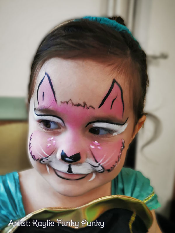 Pink Cat Kitty Face Paint by Kaylie Funky Punky Chers Funky Faces