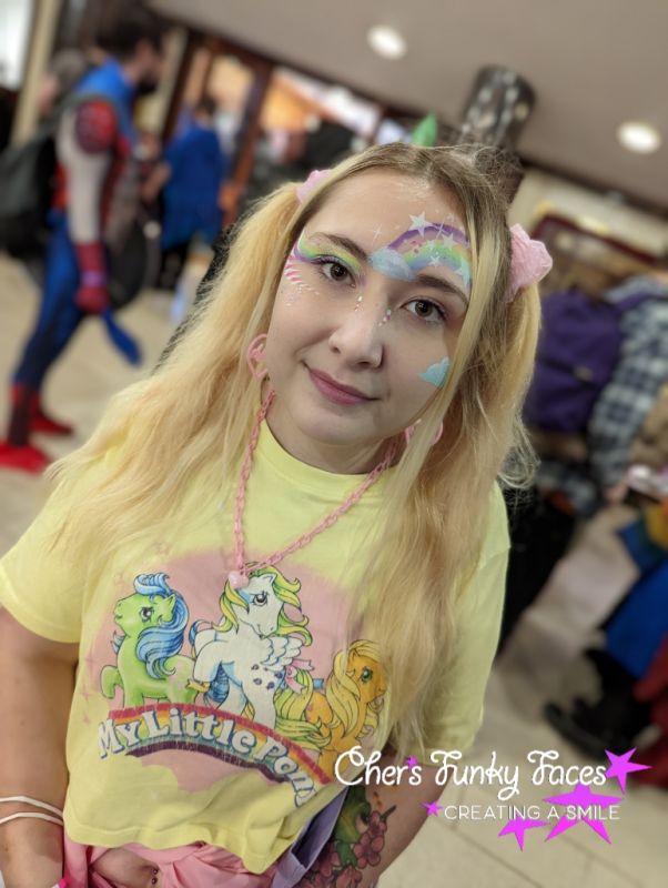 Pastel rainbow at Devcon Chers Funky Faces