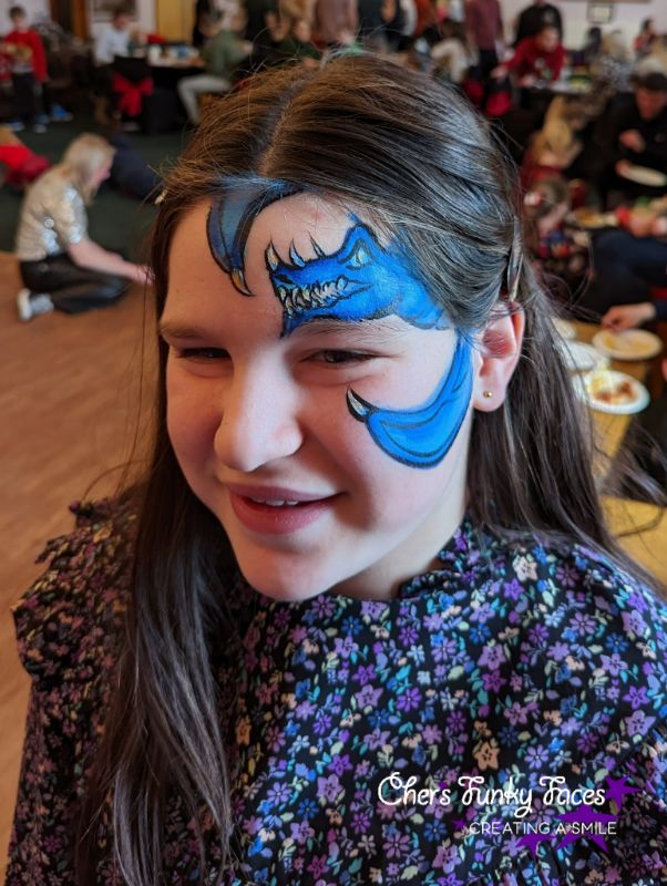 Blue Dragon face paint 29 Commando Family Christmas Cher_s Funky Faces .jpg