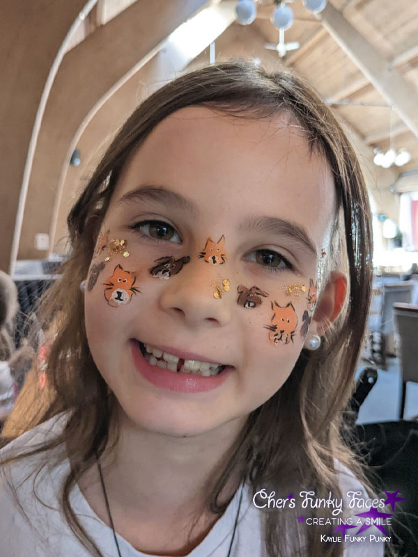 Cats and rabbits freckles face paint by Kaylie Funky Punky Cher's Funky Faces