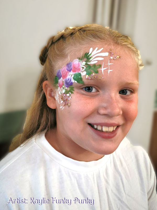 Pretty Roses Face Paint by Kaylie Funky Punky Chers Funky Faces