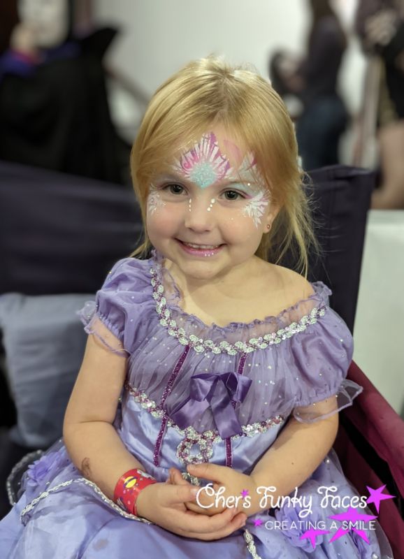 Adorable princess face paint chers funky faces devcon