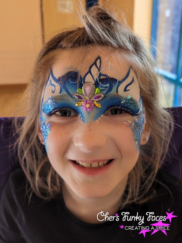 blue unicorn with bling birthday girl
