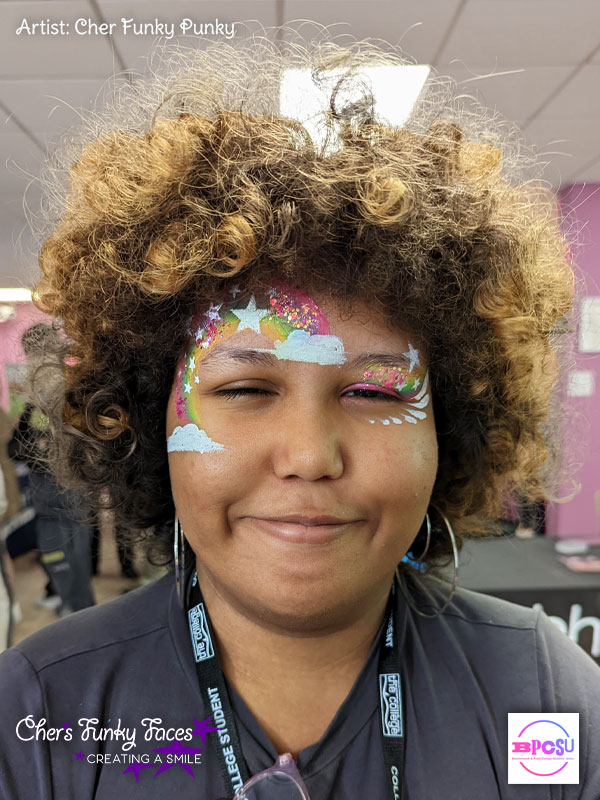 Gorgeous Rainbow Face Paint by Cher Funky Punky BPCSU Chers Funky Faces