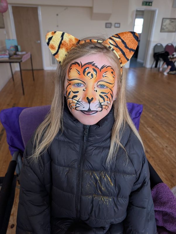 Tiger face paint by chers funky faces plymouth devon