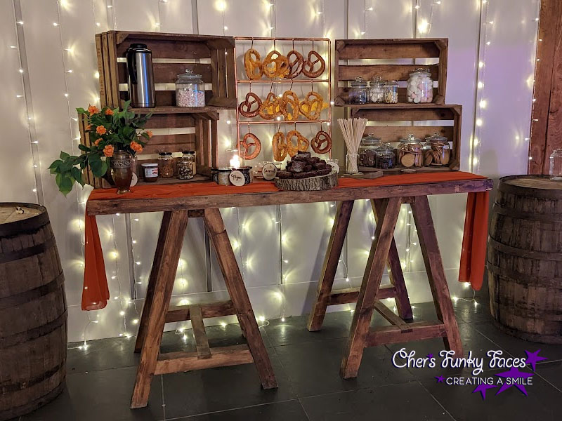 Sweet bar for weddding reception at trevenna