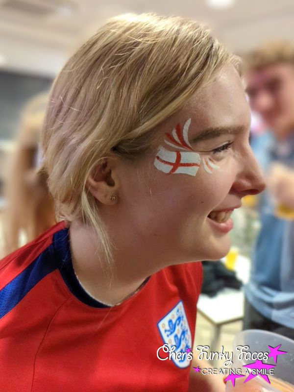 eye design female england face paint fifa chers funky faces