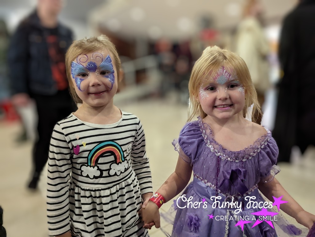 Butterfly and princess friends at Devcon Chers Funky Faces