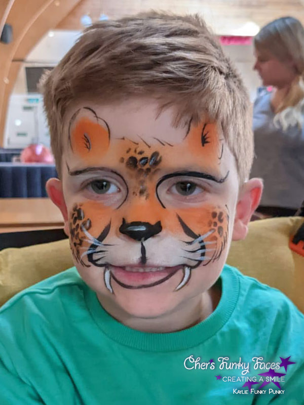 Cheetah face paint by Kaylie Funky Punky Chers Funky Faces