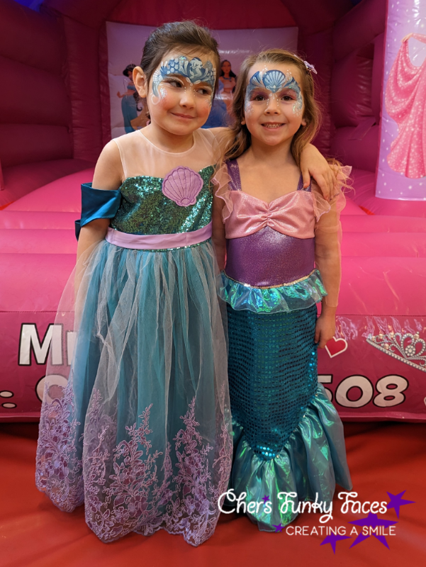 2x mermaid face paints 5th Birthday Hunter Family Chers Funky Faces .png
