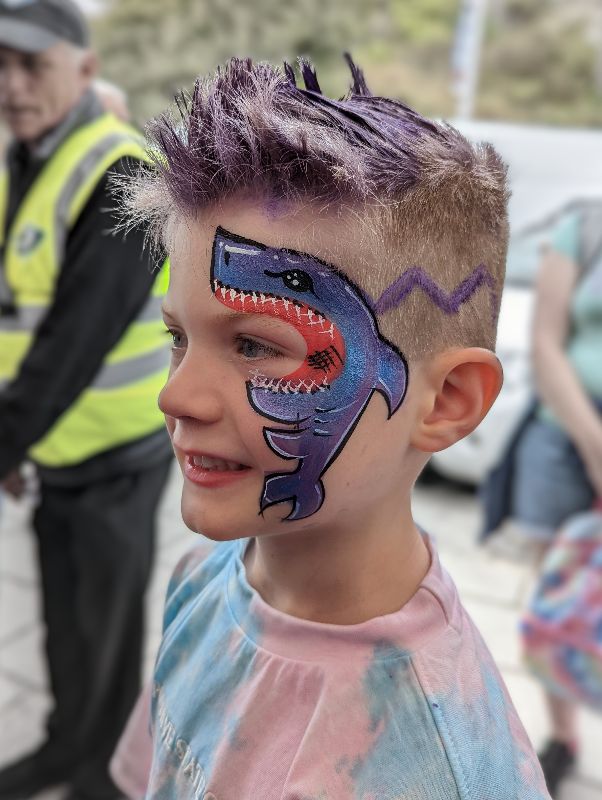 Shark face paint 
