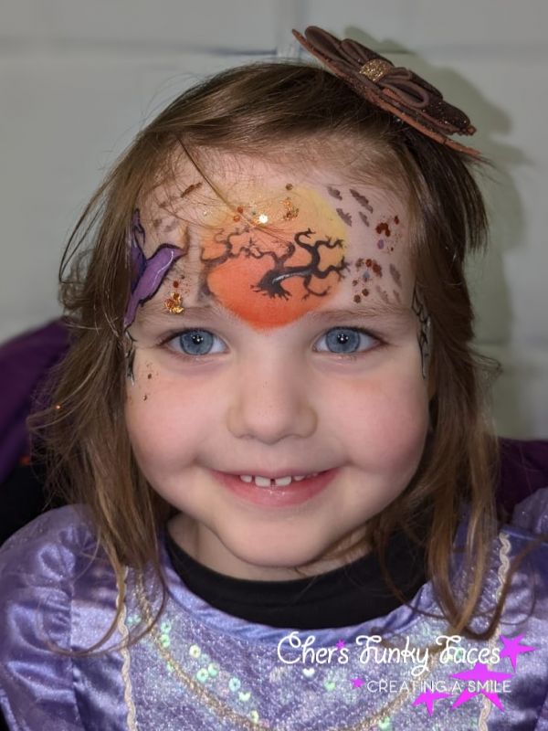 Witchy face Kaylie Halloween themed party
