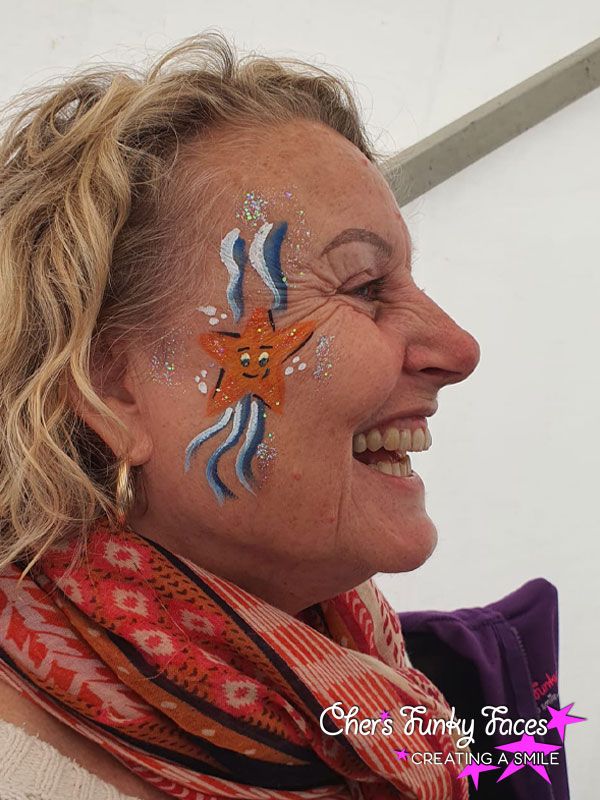 star fish lord mayor face paint chers funky faces big blue splash