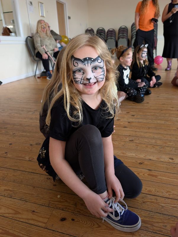 Grey cat face paint by Chers funky Punky from Chers funky faces plymouth