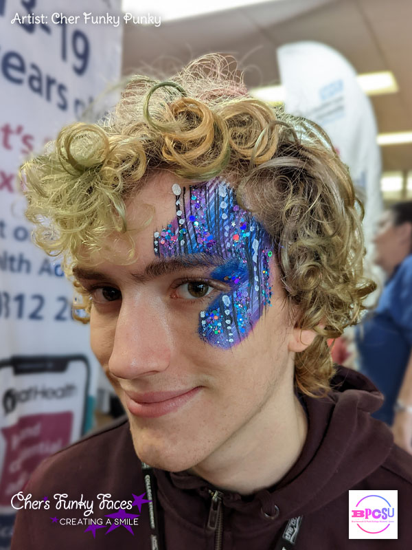 Galaxy blue stripe eye design