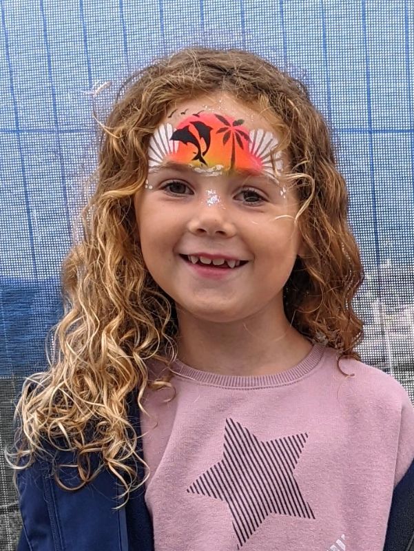 Dolphin face paint by Judy Funky Punky