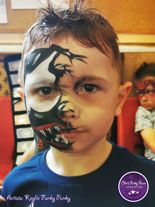 Marvel's Venom Face Paint by Kaylie Funky Punky Cher's Funky Faces
