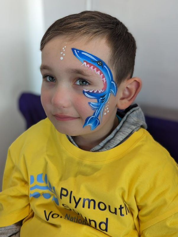 Cute shark boy face paint