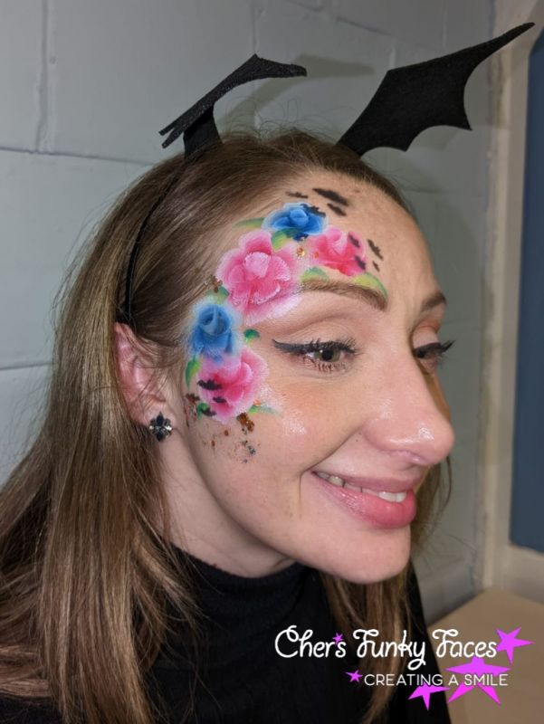 Batty roses Kaylie Halloween themed party