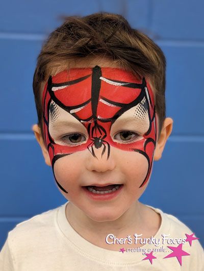 Spiderman funky face paint