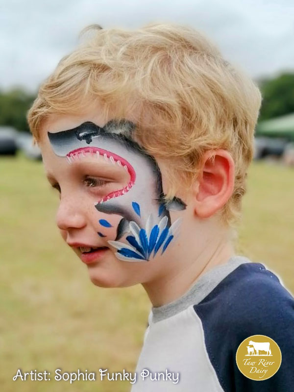 Shark eating eye by Sophia Funky Punky at Taw River Dairy Open Day Cher's Funky Faces