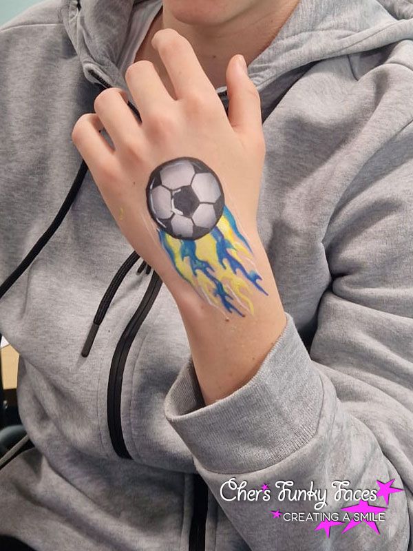 Football with Ukraine flag colours by Sophia Funky Punky