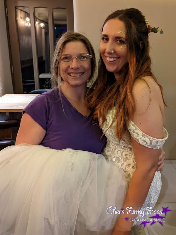 Cher Funky Punky looks like shes carrying the bride