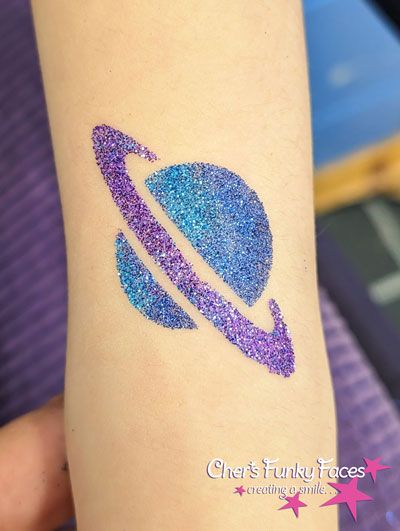 Glitter tattoo Planet