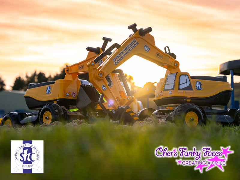 Great photo of toy diggers at sunset steve hoskin family fun day