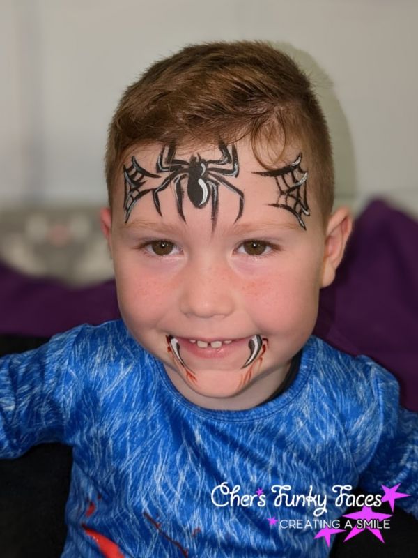 Spider vamp Kaylie Halloween themed party