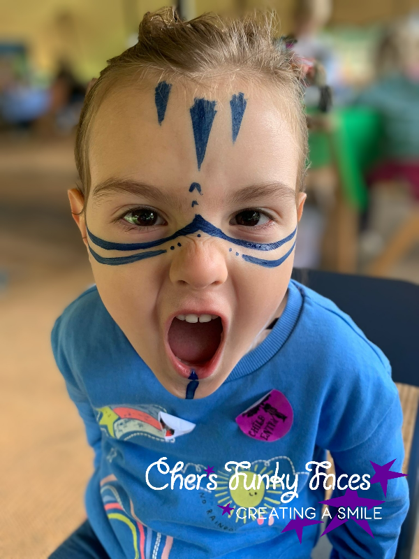 Warrior boy celtic design face paint by andrea funky punky chers funky faces
