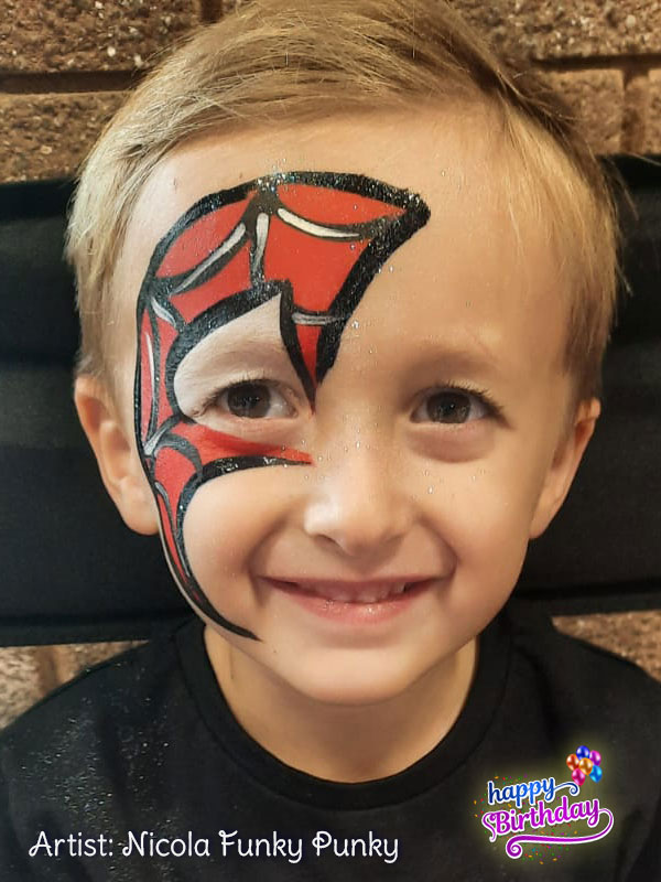 Half face spiderman by Nicola Funky Punky Chers Funky Faces
