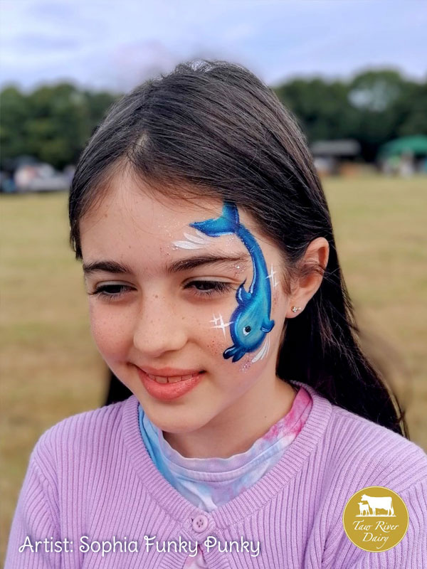 Dolphin Dragon by Sophia Funky Punky at Taw River Dairy Open Day Cher's Funky Faces