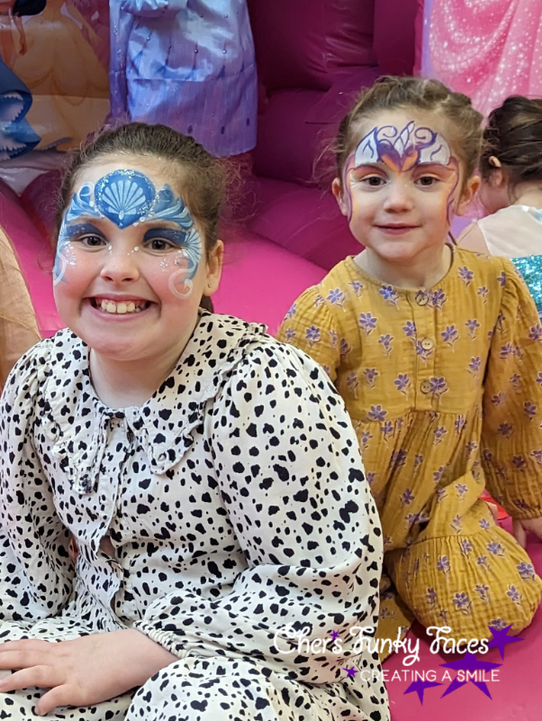 mermaid and unicorn face paint chers funky faces .png
