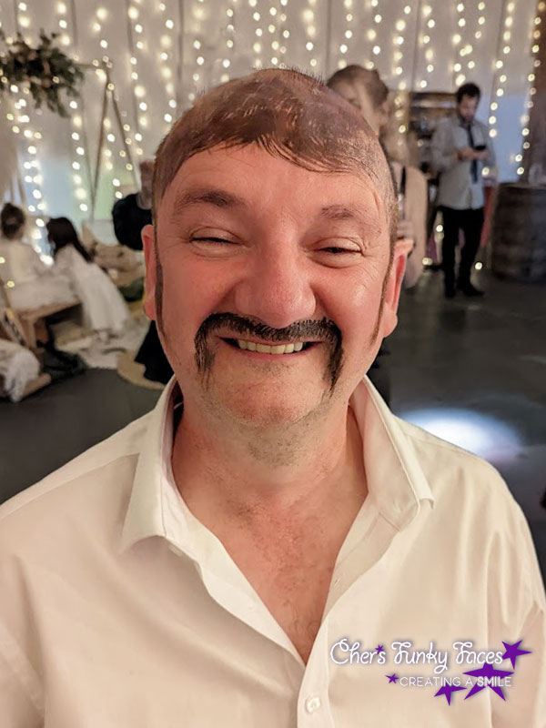 Painting hair on receding hairline wedding reception Trevenna Chers Funky Faces