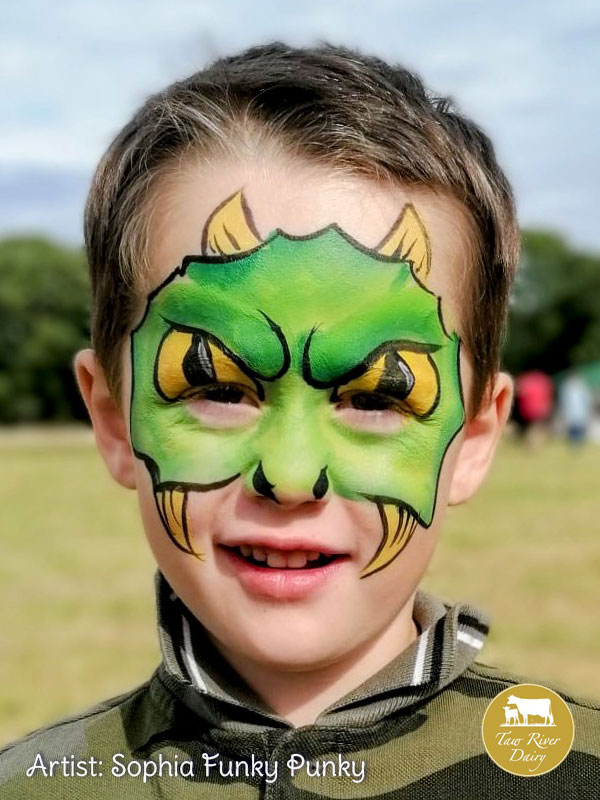 Dragon Monster by Sophia Funky Punky at Taw River Dairy Open Day Cher's Funky Faces