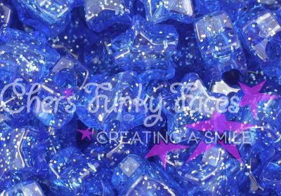 Blue Dark Sapphire Sparkle 13mm Star Pony Beads