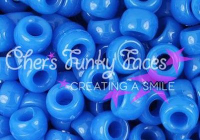 Blue Neon Bright 9mm Barrel Pony Beads