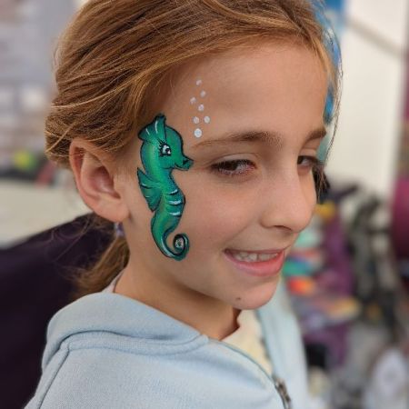 Cute seahorse face paint