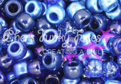 Mixes - Dark Blue Mix 9mm Barrel Pony Beads