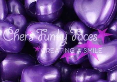 Purple Dark Pearl Heart 12mm Pony Beads